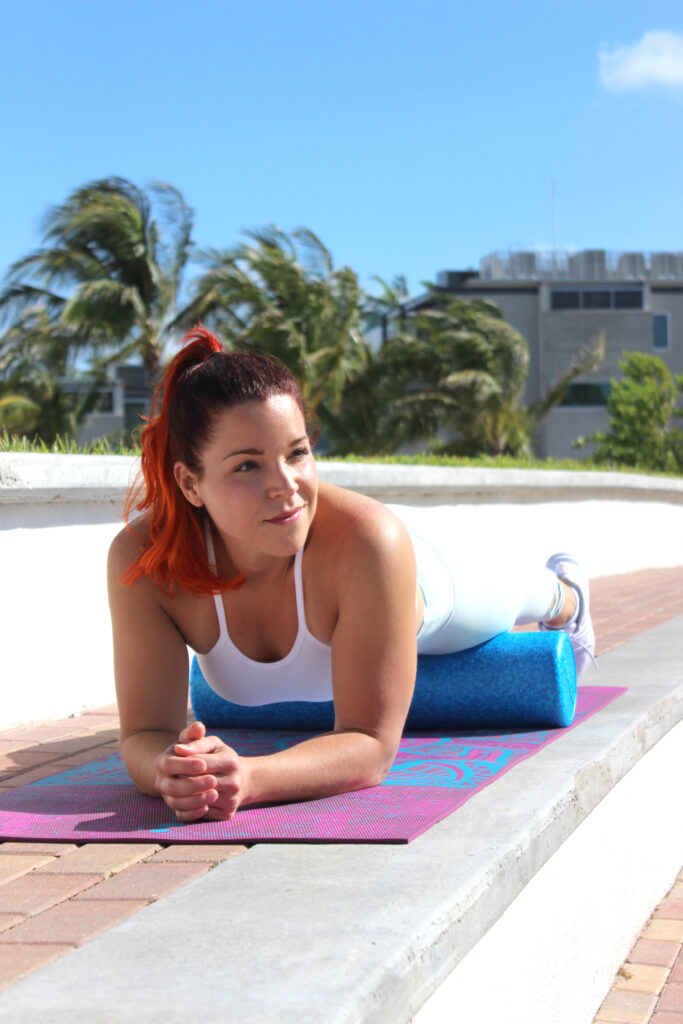 Gwen, strength coach for women 40+, training outdoors in West Kendall, Miami